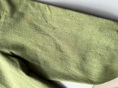 Lot 5 - A green wool coachman's livery ensemble, Italian, early 19th century