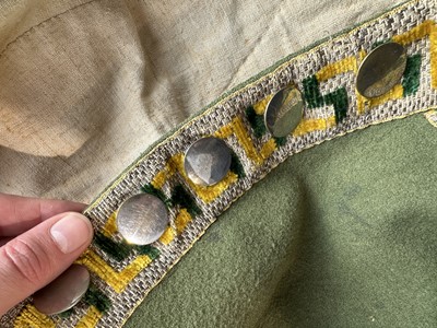 Lot 5 - A green wool coachman's livery ensemble, Italian, early 19th century