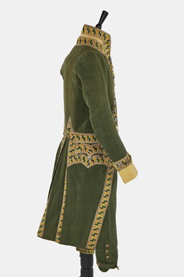 Lot 5 - A green wool coachman's livery ensemble, Italian, early 19th century