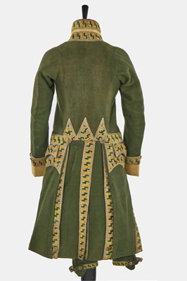 Lot 5 - A green wool coachman's livery ensemble, Italian, early 19th century