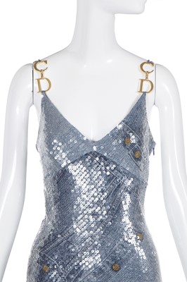 Lot 151 - A Christian Dior by John Galliano denim print sequined dress, 'Fly Girl' collection, Autumn-Winter 2000-01