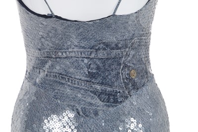 Lot 151 - A Christian Dior by John Galliano denim print sequined dress, 'Fly Girl' collection, Autumn-Winter 2000-01