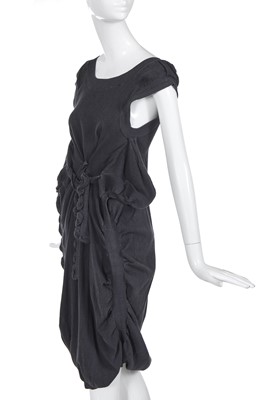 Lot 344 - A rare Westwood/McLaren black seersucker cotton dress, 'Hypnos' collection Spring-Summer 1984