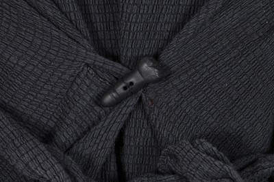 Lot 344 - A rare Westwood/McLaren black seersucker cotton dress, 'Hypnos' collection Spring-Summer 1984