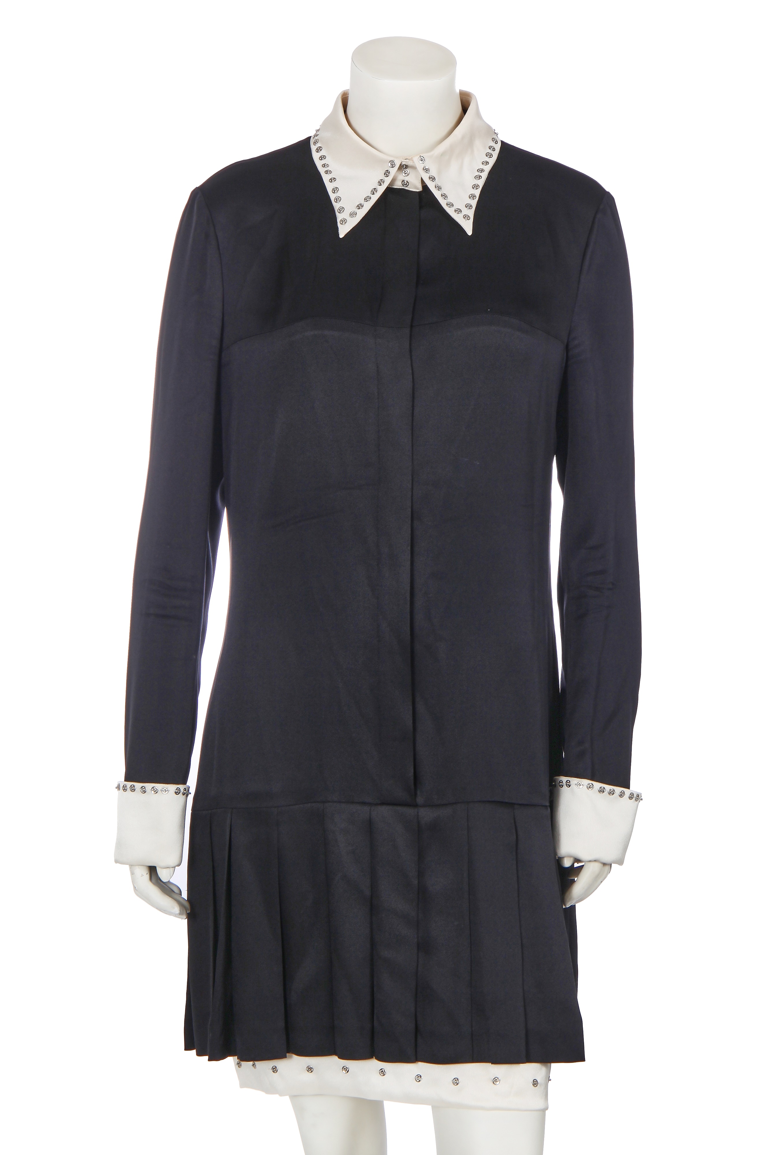 Lot 35 - A Chanel black and white silk dress, Lot 35 - A Chanel black and white silk dress,