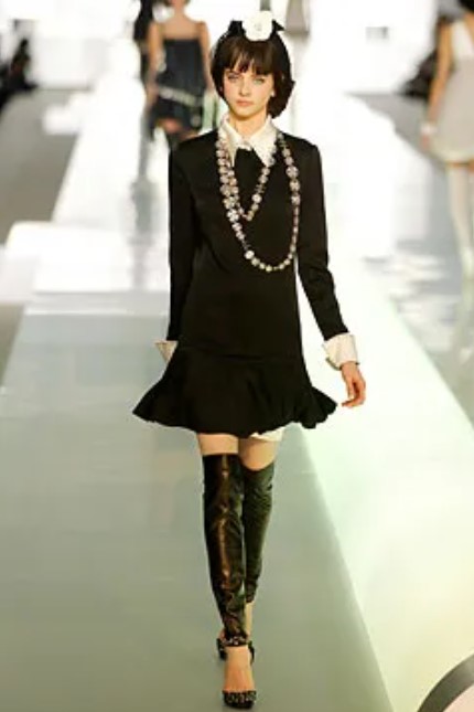 Lot 35 - A Chanel black and white silk dress, Lot 35 - A Chanel black and white silk dress,