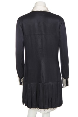 Lot 35 - A Chanel black and white silk dress, Lot 35 - A Chanel black and white silk dress,