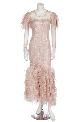 Lot 43 - A Jenny Packham sequined pink evening gown, 2010s