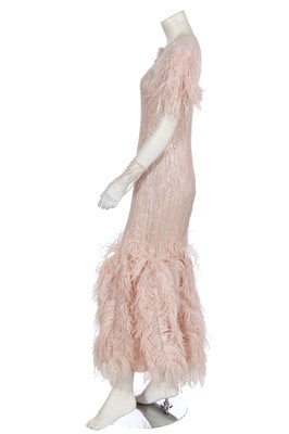 Lot 43 - A Jenny Packham sequined pink evening gown, 2010s