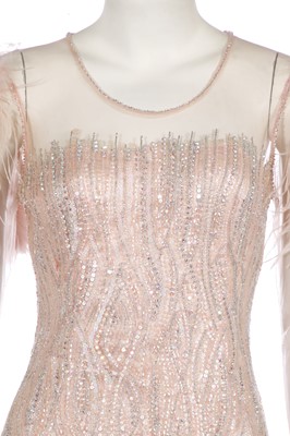 Lot 43 - A Jenny Packham sequined pink evening gown, 2010s