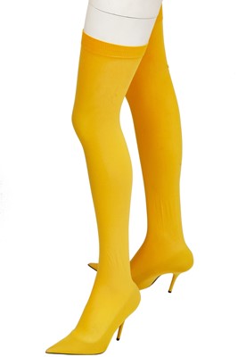 Lot 48 - A pair of Balenciaga by Demna Gvasalia yellow 'knife' sock boots, Autumn-Winter 2017-18