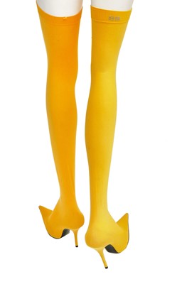Lot 48 - A pair of Balenciaga by Demna Gvasalia yellow 'knife' sock boots, Autumn-Winter 2017-18