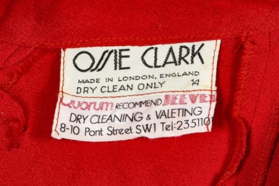 Lot 404 - An Ossie Clark red moss crêpe maxi dress, circa 1970