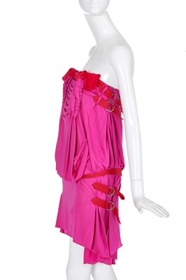 Lot 154 - A Christian Dior by John Galliano shocking pink viscose jersey dress, 'Tough Chic' collection, Spring-Summer 2003