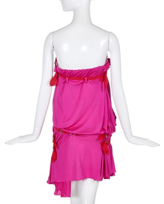 Lot 154 - A Christian Dior by John Galliano shocking pink viscose jersey dress, 'Tough Chic' collection, Spring-Summer 2003