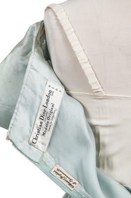Lot 367 - A Christian Dior London ice-blue slubbed silk cocktail dress, 1959