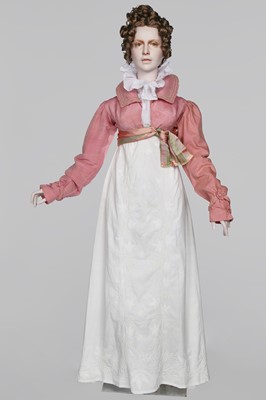 Lot 674 - A pink slubbed challis spencer, circa 1815