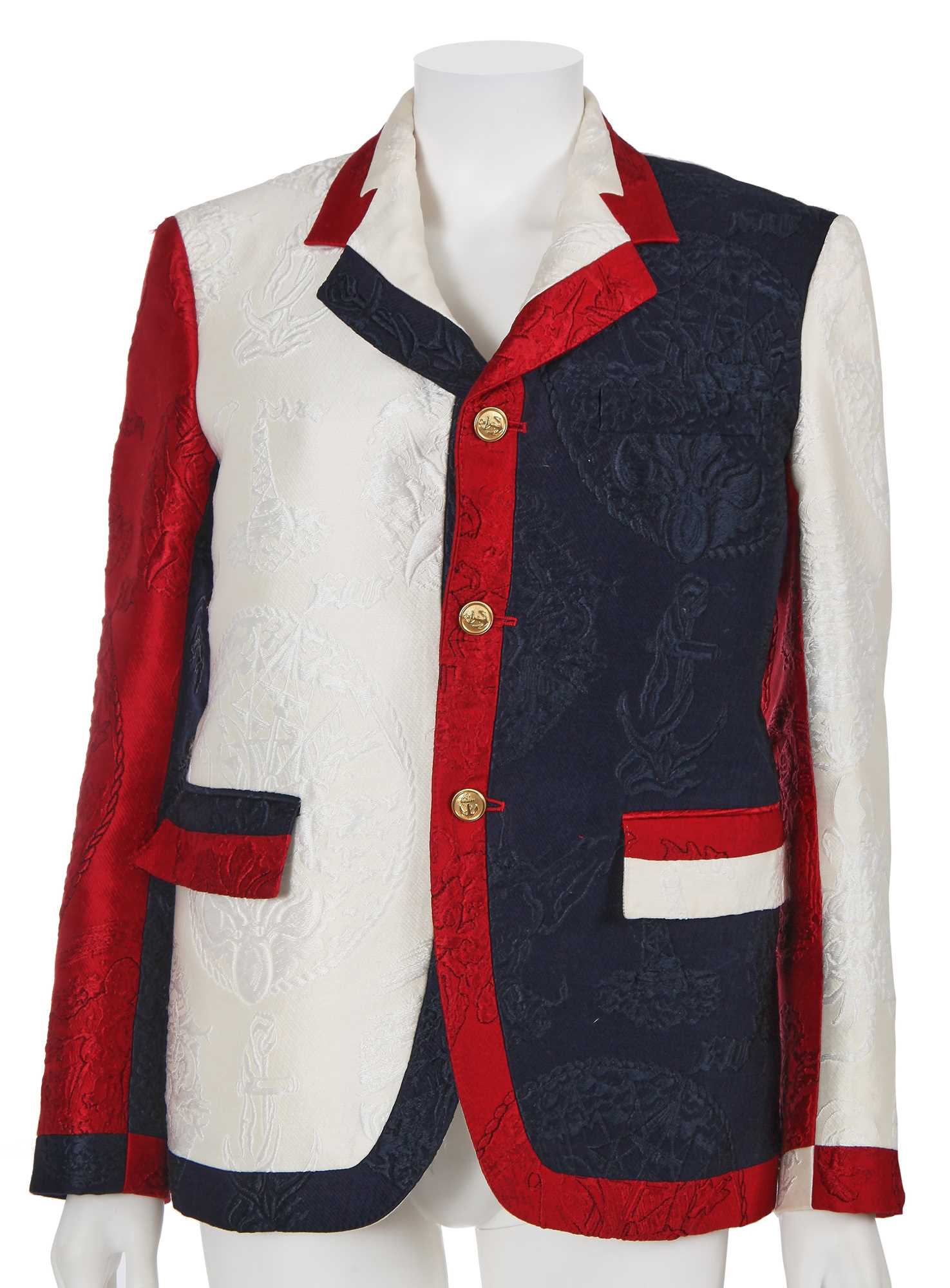 Lot 13 - A Thom Browne men's tricolour cotton-blend brocatelle jacket, probably Spring-Summer 2014