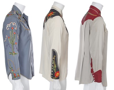 Lot 118 - Four men's embellished wool Western shirts, mid-20th century