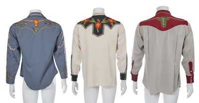 Lot 118 - Four men's embellished wool Western shirts, mid-20th century