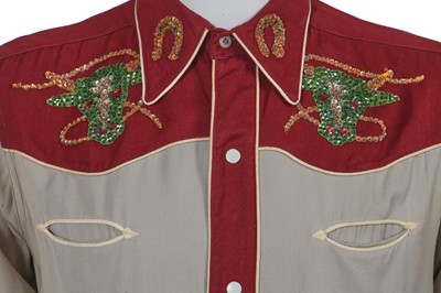 Lot 118 - Four men's embellished wool Western shirts, mid-20th century
