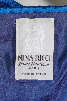 Lot 518 - A Nina Ricci blue textured silk dress, circa 1979