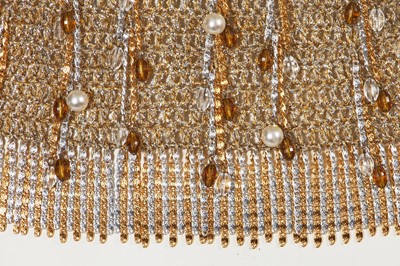 Lot 514 - A Loris Azzaro beaded gold and silver lurex crochet top, 1970s