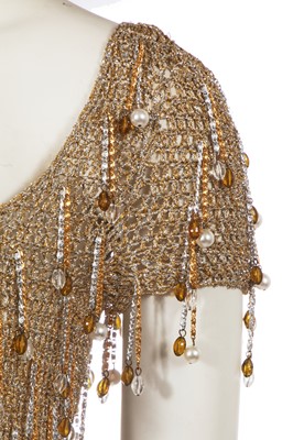 Lot 514 - A Loris Azzaro beaded gold and silver lurex crochet top, 1970s