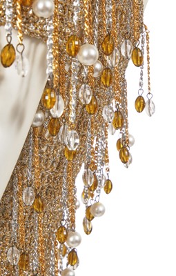 Lot 514 - A Loris Azzaro beaded gold and silver lurex crochet top, 1970s