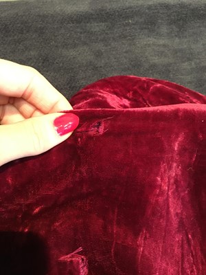 Lot 452 - An Elizabeth Handley Seymour burgundy velvet opera coat, circa 1935