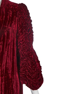 Lot 452 - An Elizabeth Handley Seymour burgundy velvet opera coat, circa 1935