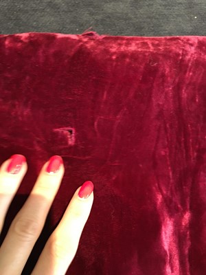 Lot 452 - An Elizabeth Handley Seymour burgundy velvet opera coat, circa 1935