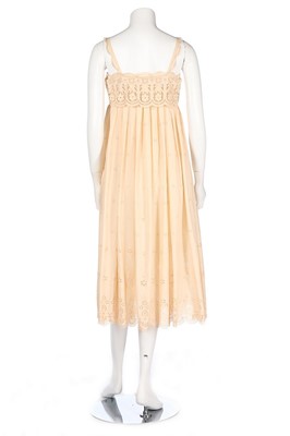 Lot 50 - A Bill Gibb ivory broderie anglaise cotton...