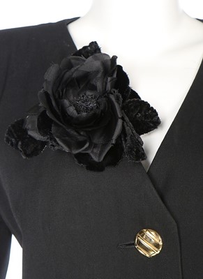 Lot 22 - A Givenchy couture black wool and satin faced...