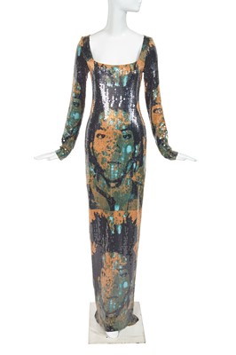 Lot 342 - A Stephen Sprouse sequined jersey dress with Andy Warhol Basquiat print, Autumn-Winter 1998-99