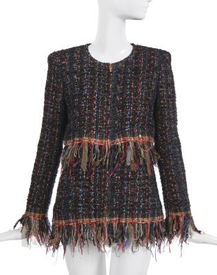 Lot 3 - A Chanel by Karl Lagerfeld fantasy tweed jacket, 'Paris Cosmopolite' collection, Metiers d'Art, Pre-Fall 2017