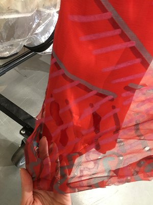 Lot 573 - A Zandra Rhodes printed chiffon dress, 1975