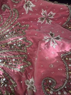 Lot 464 - Josephine Baker's embellished pink velvet cape, 1950s-60s
