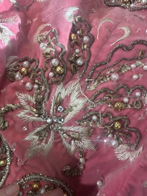 Lot 464 - Josephine Baker's embellished pink velvet cape, 1950s-60s
