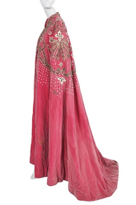 Lot 464 - Josephine Baker's embellished pink velvet cape, 1950s-60s