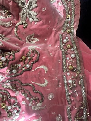 Lot 464 - Josephine Baker's embellished pink velvet cape, 1950s-60s