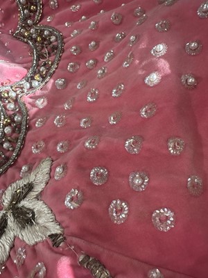 Lot 464 - Josephine Baker's embellished pink velvet cape, 1950s-60s