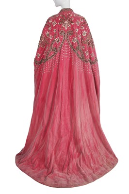 Lot 464 - Josephine Baker's embellished pink velvet cape, 1950s-60s