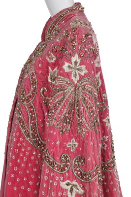 Lot 464 - Josephine Baker's embellished pink velvet cape, 1950s-60s
