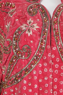 Lot 464 - Josephine Baker's embellished pink velvet cape, 1950s-60s