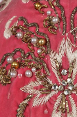 Lot 464 - Josephine Baker's embellished pink velvet cape, 1950s-60s