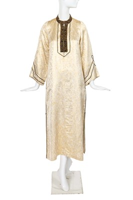 Lot 417 - A Thea Porter cream and gold brocade kaftan, late 1960s-early 1970s
