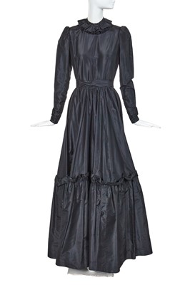 Lot 432 - An Yves Saint Laurent haute couture black taffeta evening gown, circa 1972