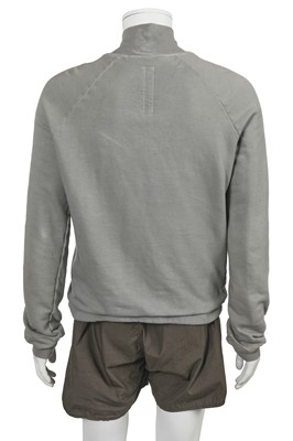 Lot 97 - A Rick Owens men's grey and black leather and cotton ensemble, circa 2008