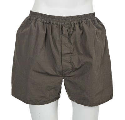 Lot 97 - A Rick Owens men's grey and black leather and cotton ensemble, circa 2008